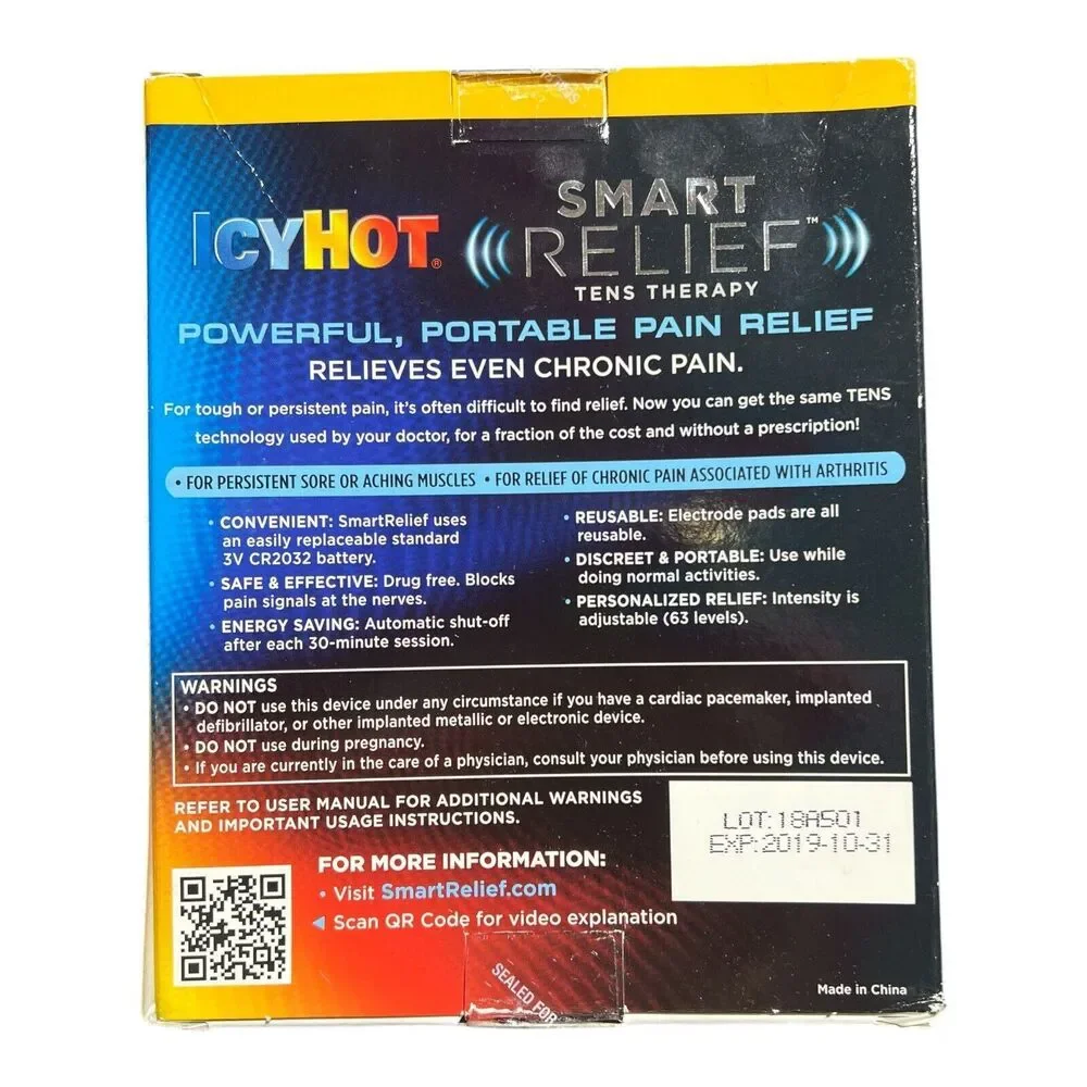 Icy‎ Hot Smart Relief Tens Therapy Knee & Shoulder Refill 2 Pads New Sealed Box
